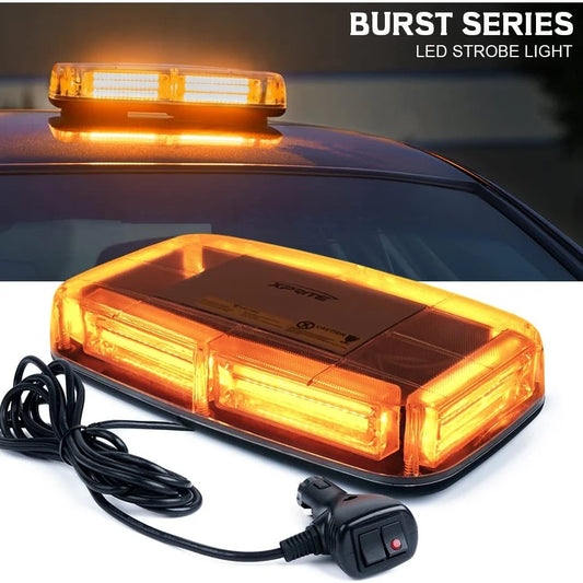 COB LED Rooftop Strobe Beacon Lights Magnetic Base Safety Warning Light Emergency Construction Vehicles Trucks Postal Mail Cars